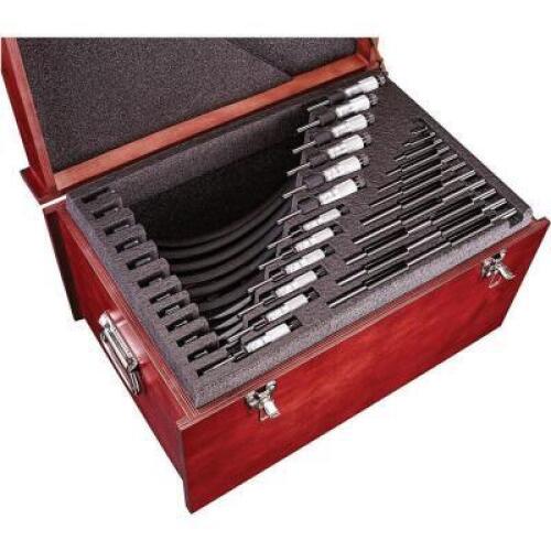 DESCRIPTION: (1) RATCHET STOP MECHANICAL OUTSIDE MICROMETER SET BRAND/MODEL: STARRETT 52030 INFORMATION: MUST INSPECT SIZE: 0-12" RETAIL$: 5894.85 QTY