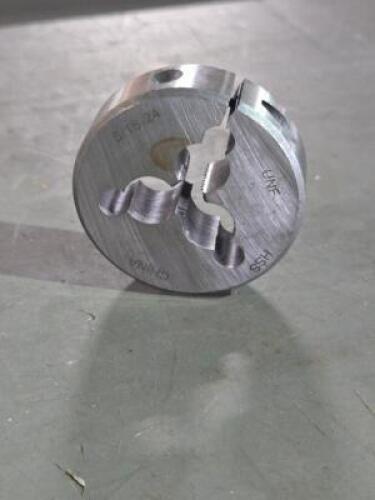 DESCRIPTION: (4) HSS ROUND THREADING DIES BRAND/MODEL: WESTWARD 10T767 SIZE: 5/16-24 RETAIL$: 386.84 QTY: 4
