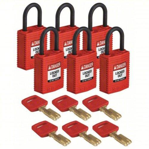 DESCRIPTION: (5) KEYED ALIKE LOCK OUT PAD LOCK BRAND/MODEL: BRADY 55JY68 RETAIL$: 103.57 QTY: 5