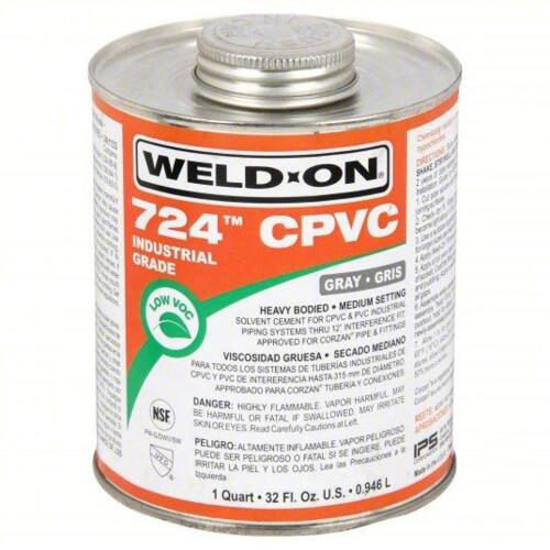 DESCRIPTION: (4) HEAVY BODIED PVC CEMENT BRAND/MODEL: WELD ON 724CPCV SIZE: 32 OZ RETAIL$: 183.6 QTY: 4