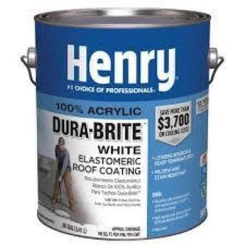 DESCRIPTION: (1) ELASTOMERIC WHITE ROOF COATIN BRAND/MODEL: HENRY HE587 SIZE: 1 GAL RETAIL$: 29.98 QTY: 1