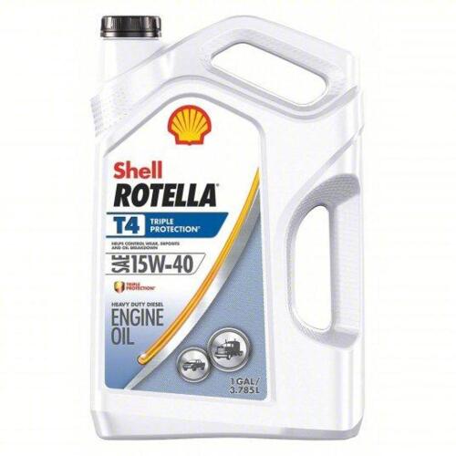 DESCRIPTION: (2) HD 15W-40 DIESEL ENGINE OIL BRAND/MODEL: SHELL T4 SIZE: 1 GAL RETAIL$: 66.9 QTY: 2