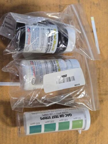DESCRIPTION: (1) BOX OF QAC, CHROMATE, AND TOTAL CHLORINE TEST STRIPS QTY: 1