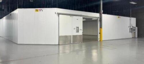 CENTURY REFRIGERATION 7,000 SQ. FT. WALK-IN COOLER (NEW 2017) COOLER PANELS HAVE BEEN PROFESSIONALLY DISMANTLED, STACKED, AND COVERED FOR EASY REMOVAL