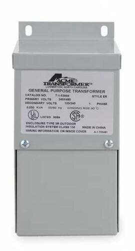 DESCRIPTION: (1) LOW VOLTAGE DISTRIBUTION TRANSFORMER BRAND/MODEL: ACME TRANSFORMER/2-53011-S INFORMATION: 240V X 480V, 1PH, 1.5 KVA, 60HZ RETAIL$: $2