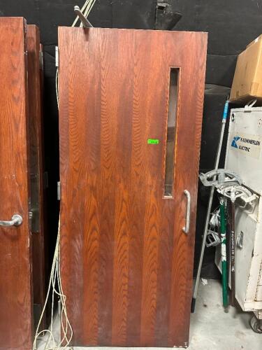 DESCRIPTION (4) 80" X 30" SOLID CORE 1 HOUR DOORS W/ OPENERS ADDITIONAL INFORMATION W/ WINDOW THIS LOT IS: SOLD BY THE PIECE SIZE 80" X 30" LOCATION L