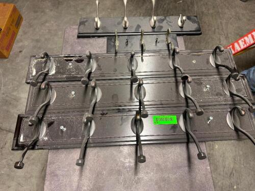 DESCRIPTION (5) ASSORTED WALL MOUNTED COAT HOOKS THIS LOT IS: ONE MONEY LOCATION UPSTAIRS QTY 1