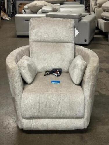 GARDLEY 38" FABRIC POWER SWIVEL RECLINER