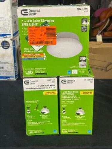 (3) - LED COLOR CHANGING FAN LIGHTS