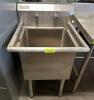 24" X 24" SINGLE WELL STAINLESS SLOP SINK.