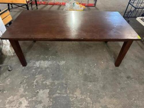 7' X 42" WOODEN CONFERENCE TABLE.
