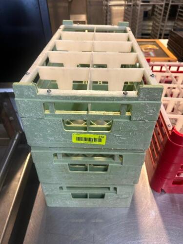 (2) EIGHT GROUP PLASTIC SILVERWARE RACKS