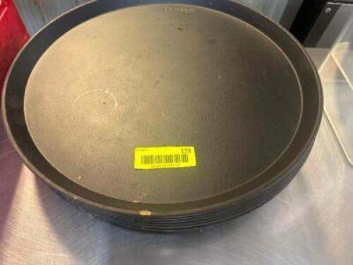 (6) BLACK PLASTIC DRINK TRAYS