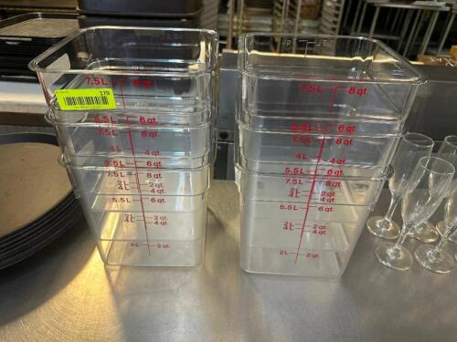 (6) 8 QT PLASTIC CONTAINERS ( NEW )