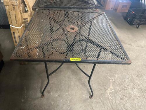 (3) 30" X 30" METAL PATIO TABLES.