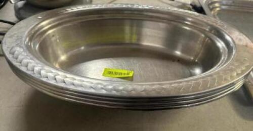 (3) LARGE STAINLESS PLATTERS / BOWLS