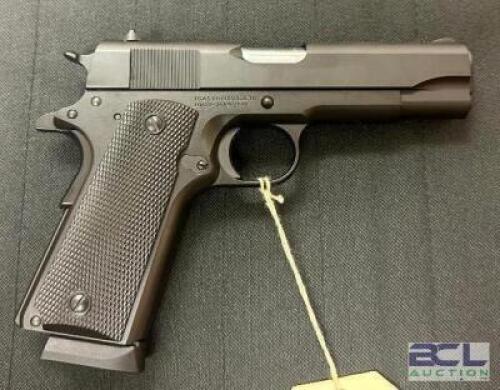 DESCRIPTION TISAS 1911 A1 45 ACP PISTOL BRAND / MODEL: TISAS SERIAL # T0620-25AP02595 ADDITIONAL INFORMATION COMES WITH CASE, (1) EXTRA MAG, AND ACCES