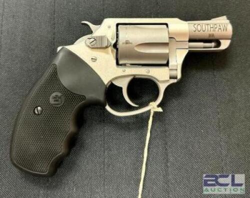DESCRIPTION CHARTER ARMS SOUTHPAW 38 SPECIAL PISTOL BRAND / MODEL: CHARTER ARMS SERIAL # 22J12539 ADDITIONAL INFORMATION COMES WITH CASE ADDITIONAL IN