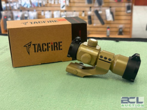 DESCRIPTION FLIP TO SIDE MAGNIFIER BRAND / MODEL: TACFIRE SIZE OPTICS COUNTER LOCATION ONE MONEY QTY 1