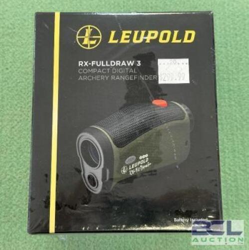 DESCRIPTION RX FULLDRAW 3 COMPACT RANGEFINDER BRAND / MODEL: LEUPOLD SIZE OPTICS COUNTER LOCATION ONE MONEY QTY 1