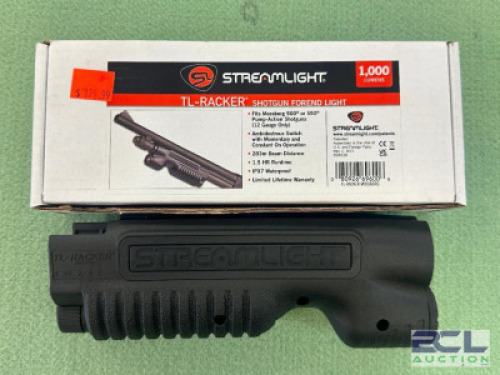 DESCRIPTION TL RACKER SHOTGUN FOREND LIGHT BRAND / MODEL: STREAMLIGHT SIZE OPTICS COUNTER LOCATION ONE MONEY QTY 1