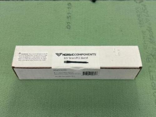 DESCRIPTION 8.5" 9 MM PCC BARREL BRAND / MODEL: NORDIC COMPONENTS SIZE OPTICS COUNTER LOCATION ONE MONEY QTY 1