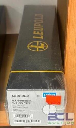 DESCRIPTION VX FREEDOM 3-9 X 50 CDS SCOPE BRAND / MODEL: LEUPOLD SIZE OPTICS COUNTER LOCATION ONE MONEY QTY 1
