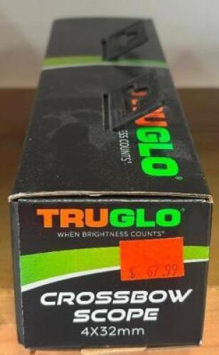 DESCRIPTION 4 X 32 SCOPE BRAND / MODEL: TRUGLO SIZE OPTICS COUNTER LOCATION ONE MONEY QTY 1