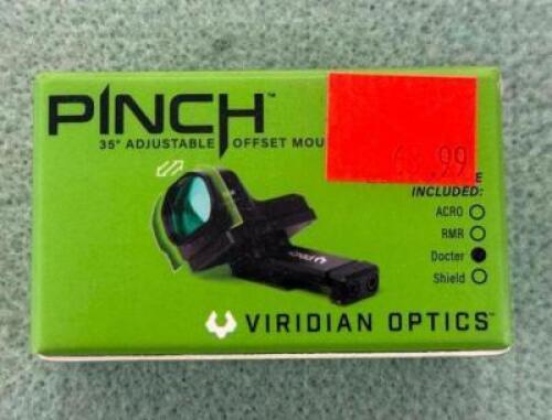 DESCRIPTION PINCH ADJUSTABLE OUTSET MOUNT BRAND / MODEL: VIRIDIAN OPTICS SIZE OPTICS COUNTER LOCATION ONE MONEY QTY 1