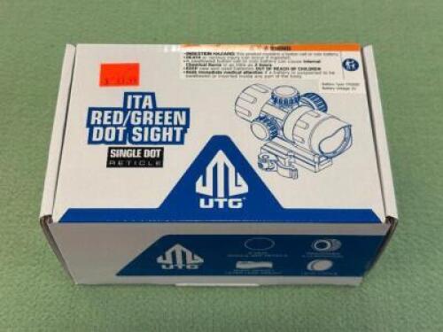DESCRIPTION ITA RED / GREEN DOT SIGHT BRAND / MODEL: UTG SIZE OPTICS COUNTER LOCATION ONE MONEY QTY 1