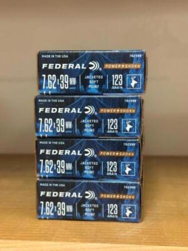DESCRIPTION (4) - BOXES OF RIFLE AMMO BRAND / MODEL: FEDERAL SIZE OPTICS COUNTER LOCATION SOLD BY THE PIECE QTY 4