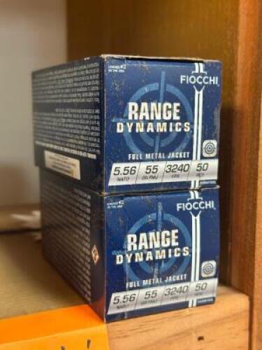 DESCRIPTION (2) - BOXES OF RIFLE AMMO BRAND / MODEL: FIOCCHI SIZE OPTICS COUNTER LOCATION SOLD BY THE PIECE QTY 2