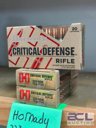 DESCRIPTION (3) - BOXES OF RIFLE AMMO BRAND / MODEL: HORNADY SIZE OPTICS COUNTER LOCATION SOLD BY THE PIECE QTY 3