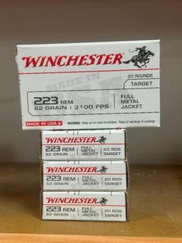 DESCRIPTION (5) - BOXES OF RIFLE AMMO BRAND / MODEL: WINCHESTER SIZE OPTICS COUNTER LOCATION SOLD BY THE PIECE QTY 5