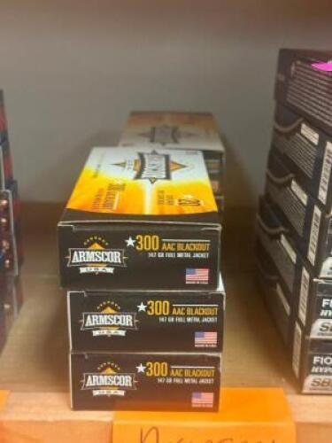 DESCRIPTION (6) - BOXES OF RIFLE AMMO BRAND / MODEL: ARMSCOR SIZE OPTICS COUNTER LOCATION SOLD BY THE PIECE QTY 6