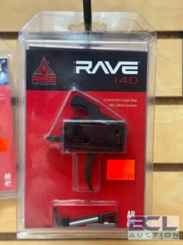 DESCRIPTION RAVE 140 TRIGGER BRAND / MODEL: RISE SIZE OPTICS COUNTER LOCATION ONE MONEY QTY 1