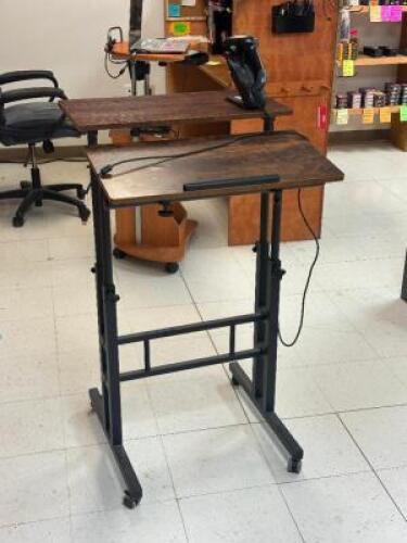 DESCRIPTION ROLLING COMPUTER STAND SIZE OPTICS COUNTER LOCATION ONE MONEY QTY 1