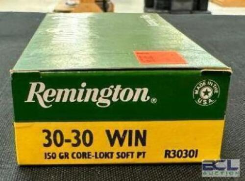 DESCRIPTION (2) 20CT BOXES OF 30-30 WINCHESTER AMMO BRAND / MODEL: REMINGTON CORE-LOKT SOFT PT R30301 ADDITIONAL INFORMATION 150 GRAIN SIZE $33.99 EAC