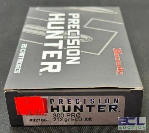 DESCRIPTION (3) 20CT BOXES OF 303 PRC AMMO BRAND / MODEL: HORNADY PRECISION HUNTER ELD-X 82166 ADDITIONAL INFORMATION 212 GRAIN SIZE $58.99 EACH LOCAT