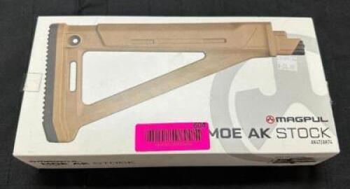 DESCRIPTION MAGPUL MOE AK STOCK AK47 /SK74 BRAND / MODEL: MAG616 ADDITIONAL INFORMATION RETAILS FOR $53.99 LOCATION GUN COUNTER QTY 1