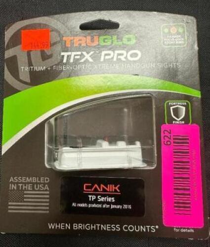 DESCRIPTION TRUGLO TG13KS1PC FIBER OPTIC SIGH FOR CANIK TP SERIES BRAND / MODEL: TRUGLO TG13KS1PC ADDITIONAL INFORMATION RETAILS FOR $144.99 LOCATION