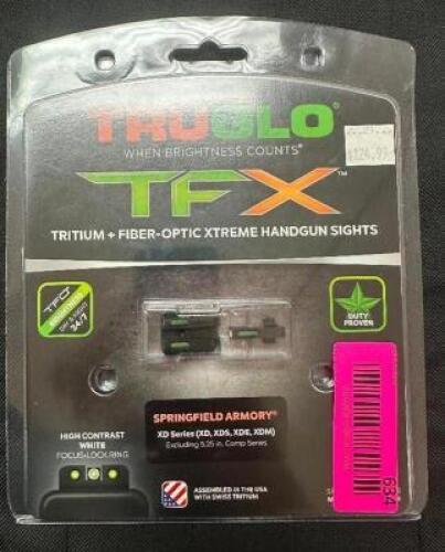 DESCRIPTION TRUGLO FIBER OPTIC HANDGUN SIGHTS FOR SPRINGFIELD ARMORY XD SERIES BRAND / MODEL: TRUGLO TG13XD1A ADDITIONAL INFORMATION RETAILS FOR $124