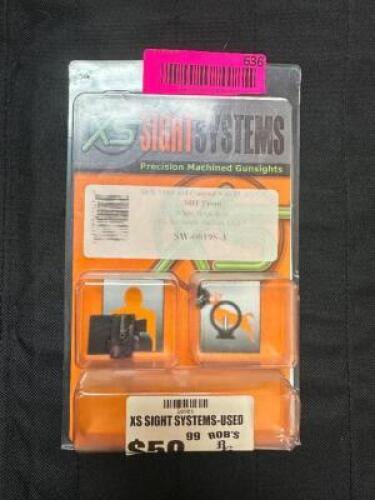 DESCRIPTION SMITH AND WESSON COMPACT MACHINED GUN SIGHTS BRAND / MODEL: SW-0019S-3 ADDITIONAL INFORMATION RETAILS FOR $59 LOCATION GUN COUNTER QTY 1