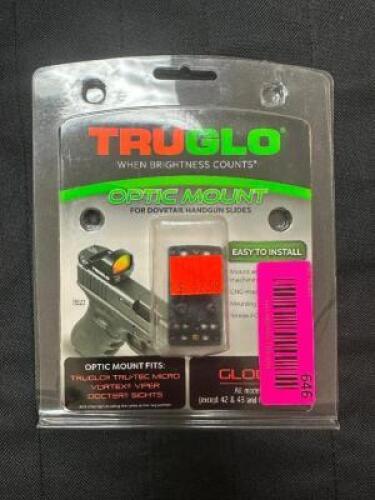 DESCRIPTION TRUGLO TG8950G1 OPTICAL MOUNT FOR GLOCK BRAND / MODEL: TRUGLO TG8950G1 ADDITIONAL INFORMATION RETAILS FOR $52.99 LOCATION GUN COUNTER QTY