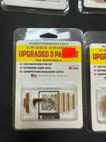 DESCRIPTION (2) CROSS ARMORY CNC MACHINED PIN SETS FOR GLOCK GEN 4 ADDITIONAL INFORMATION RETAIL FOR $45 EACH THIS LOT IS: SOLD BY THE PIECE LOCATION