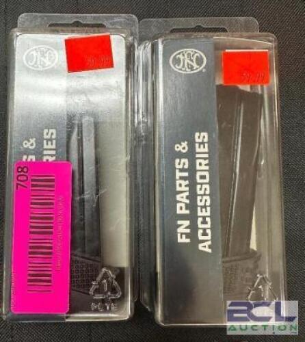 DESCRIPTION (2) FN PARTS AND ACCESSORIES 15 ROUND 9MM MAGAZINES BRAND / MODEL: 20-100379 ADDITIONAL INFORMATION RETAILS FOR $59.99 EACH THIS LOT IS: S