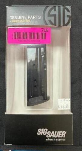 DESCRIPTION SIG SAUER SC-9-12 12 ROUND MAGAZINE ADDITIONAL INFORMATION RETAILS FOR $45.99 LOCATION GUN COUNTER QTY 1