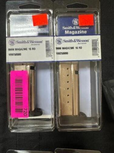 DESCRIPTION (2) SMITH AND WESSON 9 MM 16 ROUND MAGAZINES ADDITIONAL INFORMATION RETAILS FOR $49.99 THIS LOT IS: SOLD BY THE PIECE LOCATION GUN COUNTER