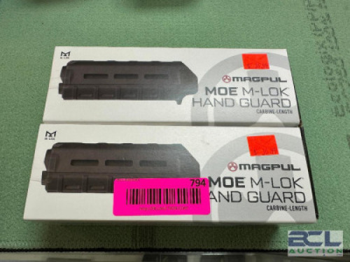 DESCRIPTION (2) MAGPUL MOE M-LOCK HAND GUARDS ADDITIONAL INFORMATION RETAIL FOR $36 EACH THIS LOT IS: SOLD BY THE PIECE LOCATION GUN COUNTER QTY 2