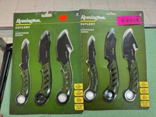 DESCRIPTION (2) REMINGTON CUTLERY SPORTSMAN SERIES KNIFE SET ADDITIONAL INFORMATION RETAIL FOR $36 EACH THIS LOT IS: SOLD BY THE PIECE LOCATION GUN CO